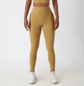 High Waist Scrunch Bum Yoga Trousers Factory Supplier Women's Fitness Leggings with Solid Pattern Low MOQ <b>Butt</b> <b>Lifting</b> Effect - Product Image 2