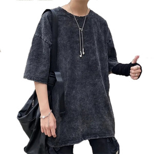 Acid Wash T-Shirt Hombres Oversized Heavyweight T-Shirt's New Arrivals Venta al por mayor Logotipo personalizado Heavy Weight T Shirt Casual Streetwear - Product Image 1