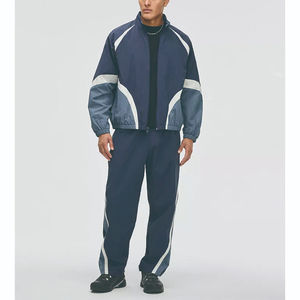 Ensemble de survêtement pour homme de haute qualité, veste zippée à manches longues en tissu vintage d'hiver, pantalon droit, 100% coton polaire, vêtements de sport - Product Image 2