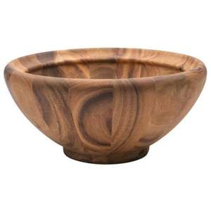 100% Eco-Friendly High <b>Wooden</b> Mixing Bowl Custom Logo Printed Decorative Dinnerware Dish Bowls Soup <b>Kitchen</b> Serving <b>Utensils</b> - Product Image 1