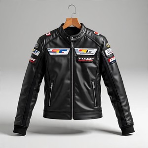 Veste en cuir de vachette motard classique prix de gros conception personnalisée - Product Image 1