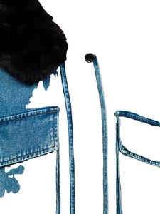 Chaqueta vaquera de manga larga para mujer hecha a medida Chaqueta vaquera para mujer Chaqueta vaquera lisa de invierno azul para mujer - Product Image 5