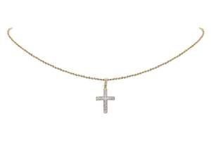 Collar con colgante cruzado de Hip Hop para hombre VVS Moissanite Diamond Iced S925 Sterling Silver Rose Gold Plated Religious Style - Product Image 3