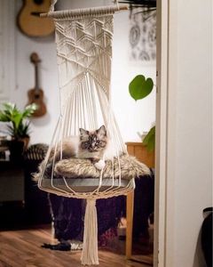 Hiện đại macrame bông dây mèo giường hang động nhỏ sang trọng thoải mái trong nhà sử dụng bằng gỗ mô hình động vật nhà khách sạn - Product Image 6