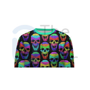 Venta al por mayor sudadera personalizada hombres mujeres de gran tamaño en blanco cráneo cuello redondo sudadera moda OEM 2025 superventas camiseta para hombres - Product Image 2