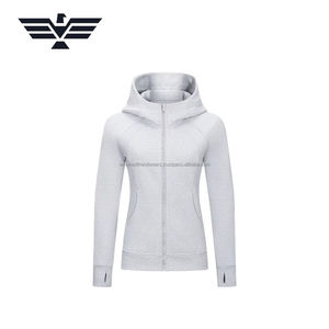 Chaqueta con Capucha de Cierre Completo para Mujer, Otoño Invierno, Ajustada, 100% Algodón, Transpirable, Antiencogimiento, Estampada, Informal, de Alta Calidad, Azul - Product Image 2