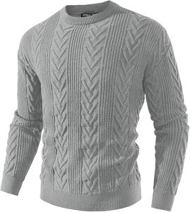 Men's 100% Wool <b>Cable</b> <b>Knit</b> Winter Pullover Custom New Loose O-Neck Long Sleeve <b>Sweaters</b> Breathable and Comfortable - Product Image 1