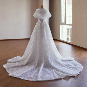 Jancember 261033 Vestido de Novia Sirena Brillante con Cuello Barco, Perlas y Cola Desmontable - Product Image 2