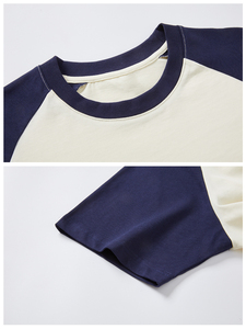 T-shirts Raglan pour Hommes de Qualité Supérieure, Manches Courtes, Col Rond, Coton Uni, T-shirts Raglan Simples - Product Image 3