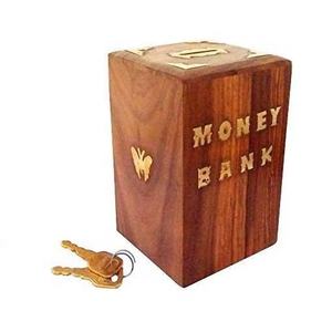 Best Quality Wooden Piggy Bank Pine Wood <b>Storage</b> Item Top Product Natural Bamboo New Design Wedding Home Decorative Item - Product Image 1