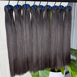 Bone Straight Human Hair Bundles Natural <b>Black</b> Silky Straight Double Weft Full Ends Hair For Sew In Quick Weave And <b>Wig</b> Makingg - Product Image 1