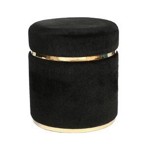 Pouf ottoman en métal, tabouret décoratif pour la maison, les hôtels et les villas, en velours vert. - Product Image 2