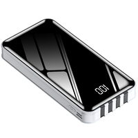 Mini banque d'alimentation portable avec lumière LED 20000mAh chargeur mobile Interface d'entrée Micro USB fonction de support de batterie LI-polymère