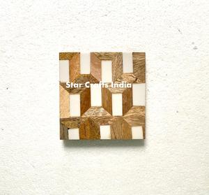 Attractive Custom Resin & Wood Coasters Wood Resin Mats Pads Round Home Hotel Epoxy Resin Acacia Wood Coasters - Product Image 1