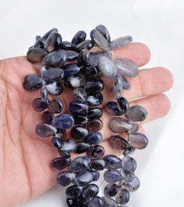 อิโอไลต์ทรงลูกแพร์เจียระไน 8 นิ้ว ธรรมชาติ สำหรับทำเครื่องประดับอัญมณี สร้อยคอ - Product Image 4