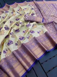 Venta al por mayor hermosa Patola Vintage seda Sari Lino ropa casual para mujeres estampado floral para ocasiones de FIESTA DE LA India - Product Image 5
