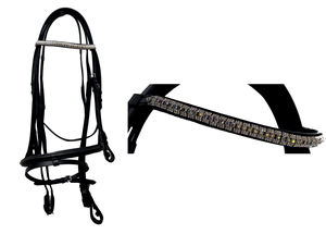 Bridon pour chevaux de haute qualité, personnalisable, léger, orné de strass, en cuir durable rembourré avec des options décoratives fantaisie, couleurs personnalisées - Product Image 6