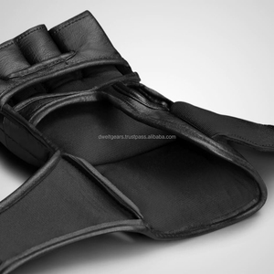 Custom Brand Leather MMA Gloves Breathable Lightweight Non-Slip Adjustable Wrist Strap <b>Hook</b> Loop Closure Sparring Training OEM - Product Image 2