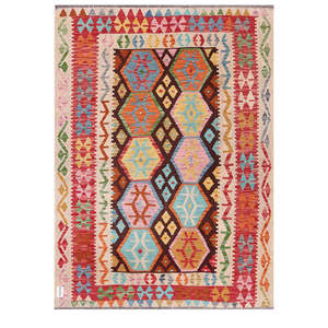 Alfombra Kilim de Maimana, Afganistán, 185 x 137 cm, Alfombras y Juegos de Alfombras - Product Image 1