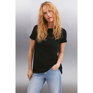 GRIMELANGE Samantha T-shirt basique en tricot long pour femme, 100% coton biologique, coupe confortable - Product Image 3