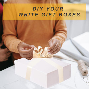 Caja de regalo blanca con tapa, Cajas de Regalo magnéticas de 7,8x7 X3.1 pulgadas, caja de propuesta de dama de honor para padrinos de boda con tapa magnética para bodas - Product Image 6