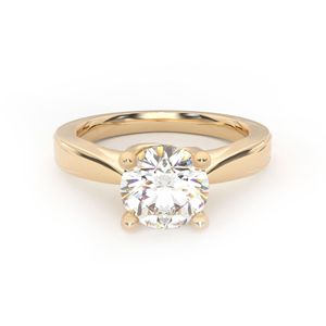 Bague solitaire en diamant rond pour elle - Product Image 3
