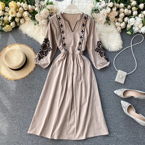 Nuevo estilo Vintage de moda blanco XL mexicano 100% algodón sin mangas completas bordado a mano Floral hasta el suelo Sexy Casual - Product Image 2