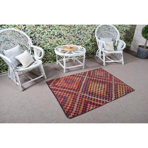 Alfombra Turca Vintage, Alfombra Pequeña de 3.2x4.4 pies, Alfombra con Diseño de Plantas y Árboles Rojo Anaranjado - Product Image 2