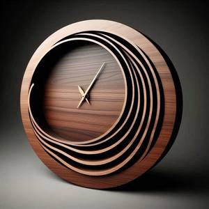 RÚSTICO CONDUCIDO DECORACIÓN DEL HOGAR DE MADERA GRAN Reloj de pared de madera Círculo láser Reloj de pared de salón de madera - Product Image 6