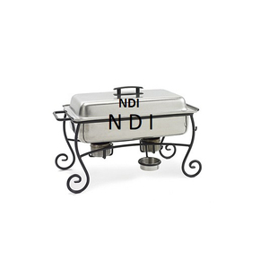 Nickel chauffe-plats mariages fête forme carrée en métal chauffe-plats Restaurant hôtel fournitures chauffe-plats buffet serveur - Product Image 1
