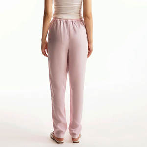 Pantalones Rectos de Talla Grande para Mujer con Logotipo Personalizado, Estilo Único, Cintura Media, Algodón Transpirable, Cierre con Cordón, Casual - Product Image 3