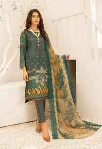 Vestido de fiesta de estilo nuevo de verano para mujer con cintura elástica Salwar Kameez tradicional pakistaní decorado con encaje y botones - Product Image 4