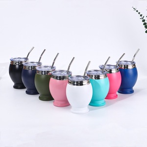 Tasse isotherme portable de 12 oz pour Yerba Mate, <span class=keywords><strong>avec</strong></span> revêtement en poudre, personnalisable, <span class=keywords><strong>avec</strong></span> cuillère à thé et paille - Product Image 1