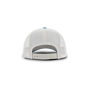 Chapeau de camionneur bleu uni à 5 panneaux en maille respirante avec logo brodé et impression personnalisée de qualité supérieure Casquette de camionneur en mousse réglable - Product Image 3