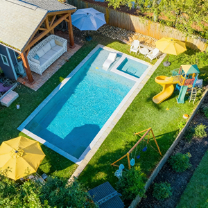 Villa de piscine rectangulaire préfabriquée haut de gamme en fibre de verre, jardin luxueux en fibre de verre, piscine en fibre de verre ODM, grande piscine en fibre de verre ODM - Product Image 2