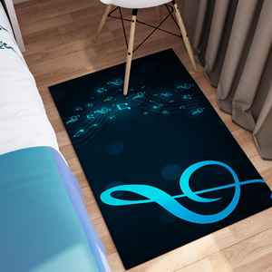 Printed <b>Rug</b> - Treble Clef <b>Rugs</b>, Girl Room <b>Rug</b>, Modern <b>Rugs</b>, Art <b>Rug</b>,<b>Chenille</b> <b>Rug</b> - Product Image 4