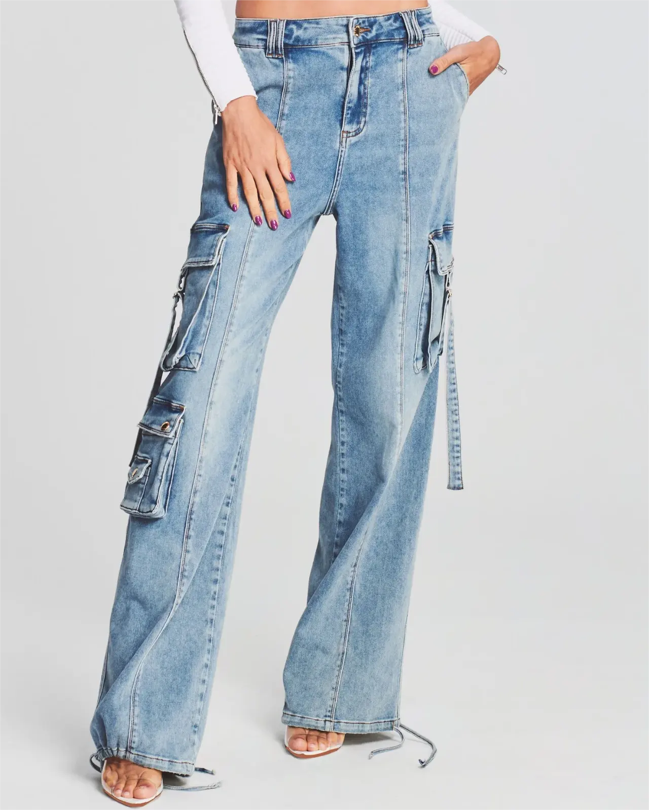 2023 Fashion Overs ized Jeans Hosen Frauen Cargo Pant Loose Mid-Rise Denim Pants For Woman