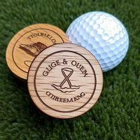 Cadeau écologique unique Cadeaux de club de sport Logo personnalisé Marqueur de balle en bois de golf gravé