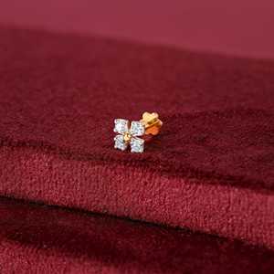 Épingle nasale en diamant de laboratoire Frostbloom en or plaqué or 18 carats bijoux de corps à la mode en or rose piercing pour cadeau de mariage - Product Image 3