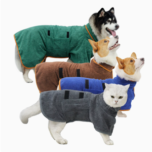 Peignoir pour chien, doux et absorbant, serviette de bain pour chat, microfibre, séchage rapide, pour chiots et chiens de petite et moyenne taille - Product Image 2