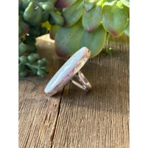 Rose Gold Plated Navajo Opal <b>Ring</b> Size 4.5 Bezel <b>Set</b> Fashion Jewelry - Product Image 3