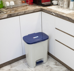 Kitchen Waste Bin Plastic Step Pedal Trash Can Bin for Home Kitchen Bathroom Office 25L Inner Bucket Plastic Food Waste Bin