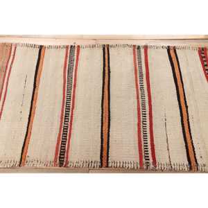 2.6x11.4 ft Rug, Turkish Vintage Runner Rug, <b>Brown</b> Kilim <b>Wool</b> Rug - Product Image 3