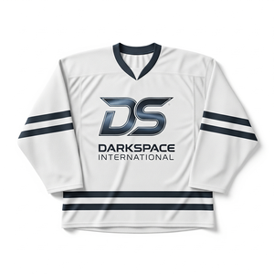 เสื้อเจอร์ซีย์ฮ็อกกี้น้ำแข็งของแคนาดาผ้าโพลีเอสเตอร์100% คุณภาพสูงสามารถปรับแต่งได้มีความทนทานระบายอากาศได้ดีแผ่นปักเป็นตัวเลข - Product Image 2