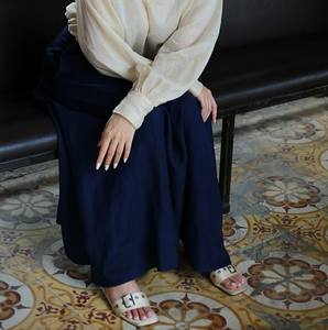 Jupe midi décontractée à carreaux taille haute pour femmes coupe décontractée respirante écologique confortable avec taille naturelle - Product Image 1