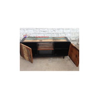 Soporte de TV de madera recuperada metal moderno al por mayor precio al por mayor gabinete consola central de entretenimiento para sala de estar o dormitorio