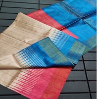Sari Pishwas sur mesure en viscose extensible, tons turquoise, beige et bordeaux, motif abstrait élégant, tenue de soirée pour femme