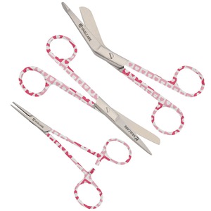 ชุดกรรไกร3ชิ้นพร้อมคีมตัดผ้าระดับพรีเมียมชุดกรรไกรสำหรับพยาบาลและที่หนีบมีด้ามจับพิมพ์ลายสวยงามโดยการดูแลรักษาหลอดเลือด - Product Image 1