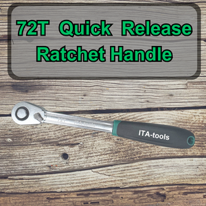 OEM ODM DIY Hecho en Taiwán, Mango de Trinquete de Liberación Rápida de Acero Cr-V de 1/4", 3/8", 1/2" y 72 Dientes con Empuñadura 2K - Product Image 5