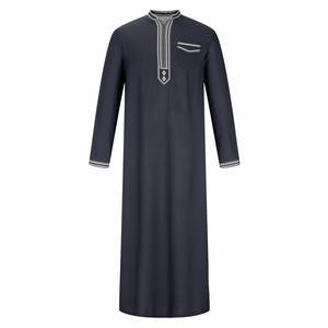 Latest Islamic Apparel Men Thobe Jubba Kaftan Long Sleeve New <b>Plain</b> Stylish Design Muslim Kaftan Jubbah Thobe - Product Image 6